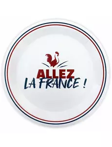 6 Assiettes en carton "Allez la France" 23 cm