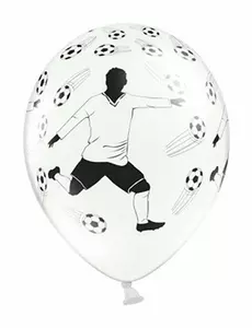 ballons en latex blanc avec un joueur de football et des ballons de 30 cm