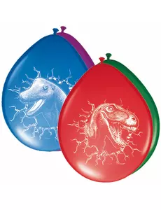 6 veelkleurige latex dinosaurus ballonnen