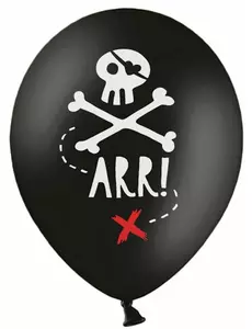6 latex zwarte piraten ballonnen