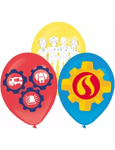 6 latex ballonnen Sam de brandweerman™ 27,5 cm