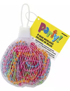 6 willekeurige plastic kralenkettingen