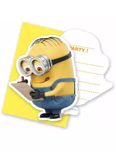 6 Cartes d'invitation avec enveloppes lovely Minions™
