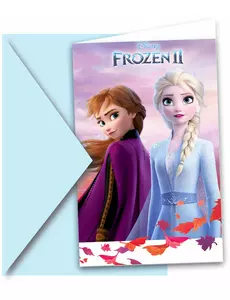 6 kartonnen Frozen 2™ uitnodigingen en enveloppen