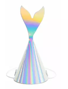 6 holografische zeemeermin staart feesthoedjes