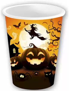 6 kartonnen bekers pompoen Halloween 240 ml