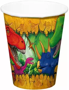 6 kartonnen dinosaurus bekers