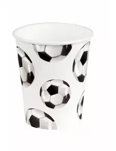 6 kartonnen bekertjes met voetbal