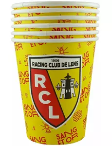 6 RC Lens kartonnen bekers 25 cl