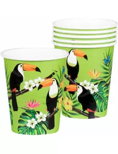 10 papieren bekers groene toekan 21 cl