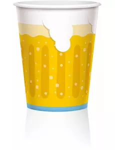 6 grote kartonnen bierpul bekers
