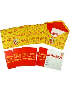6 Invitations et enveloppes RC Lens
