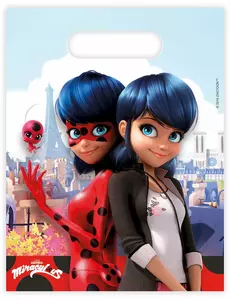 6 Sacs cadeaux Miraculous Ladybug™ 23 x 16,5 cm