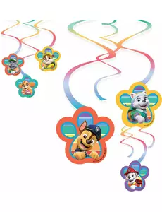 6 papieren spiralen PAW Patrol™ 60 cm