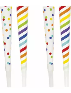 6 Trompettes de fête fun multicolores
