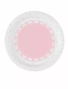 8 Assiettes en carton cœurs roses 18 cm