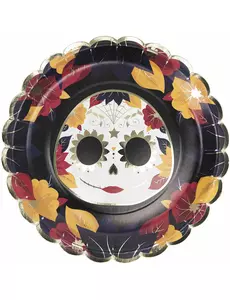 8 kartonnen borden Dia de los muertos 23 cm