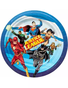 8 FSC® Justice League™ papieren borden 23 cm