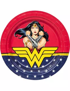 8 Assiettes en carton Wonder Woman™ 23 cm