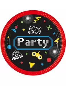 8 Assiettes en carton Gaming Party 23 cm