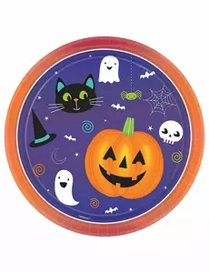 8 kartonnen borden Halloween Friends 23 cm