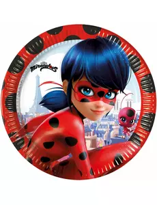 8 Assiettes en carton Miraculous Ladybug™ 23 cm