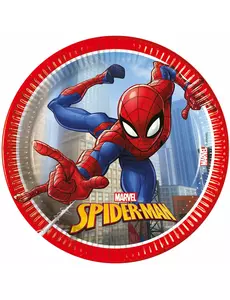 8 Assiettes en carton Spiderman Fighter™ 20 cm