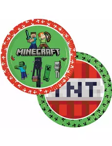 8 Minecraft™ papieren borden 23 cm