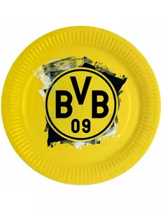8 Assiettes rondes en carton Borussia Dortmund 23 cm