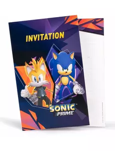 8 Cartes d'invitation Sonic Prime 10 x15 cm
