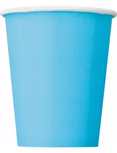 8 pastelblauwe kartonnen bekers 270 ml