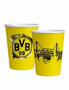 8 Borussia Dortmund papieren bekers 250 ml