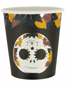 8 kartonnen bekers Dia de los muertos 200 ml