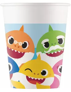 8 Gobelets en carton Baby Shark™ 200 ml