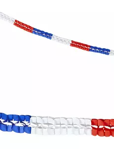 2 Guirlandes papier tricolore supporter France 3 m
