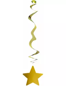 6 goudkleurige metallic ster decoraties