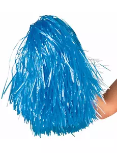 Pompon bleu métallique