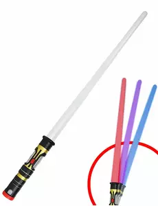 Sabre laser lumineux rétractable 3 en 1 de 80 cm