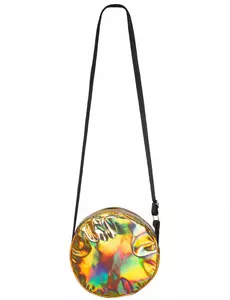 Sac à bandoulière rond holographique doré