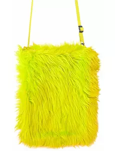 Sac en peluche jaune fluo