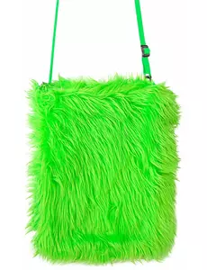 Neon groene pluche tas