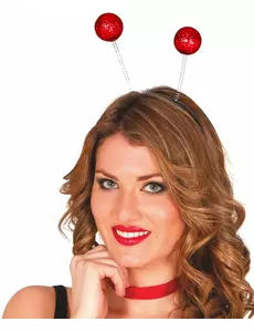 Serre-tête boules paillettées rouge adulte