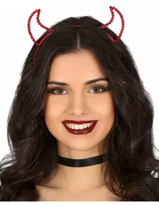 Serre-tête diablesse à strass rouge femme
