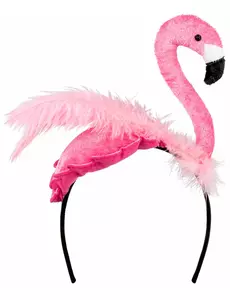 Serre-tête flamant rose plume rose adulte