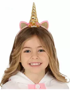 Serre-tête licorne or et rose enfant