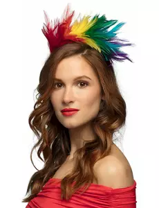 Hoofband met regenboogveren voor volwassenen