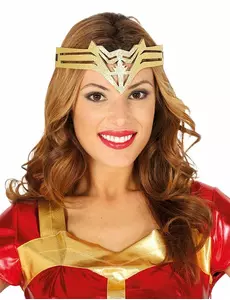 Serre-tête super héroïne doré femme