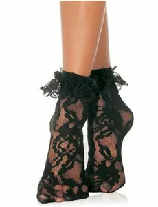 Socquettes en dentelle noire femme