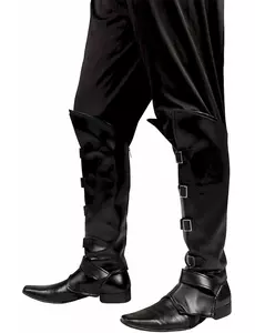 Sur-bottes noires effet cuir adulte