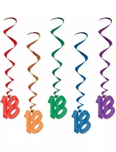 5 Suspensions en spirales 18 ans multicolores
